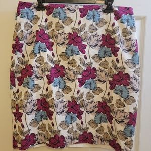 Ann Taylor Floral Pencil Skirt Women's Plus Size 14